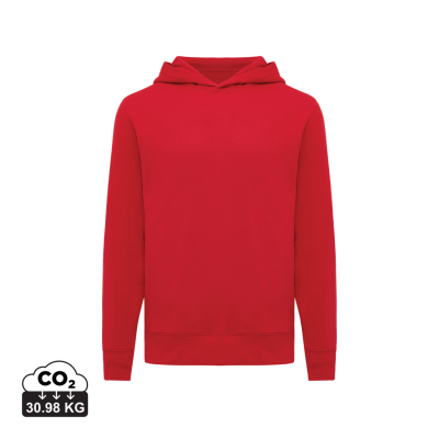 IQONIQ YENGO RECYCLED COTTON HOODED HOODY with Sidepockets in Red