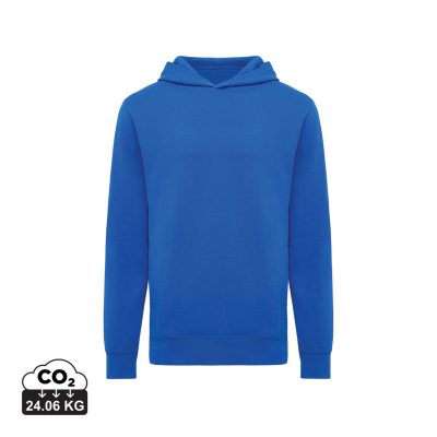 IQONIQ YENGO RECYCLED COTTON HOODED HOODY with Sidepockets in Royal Blue