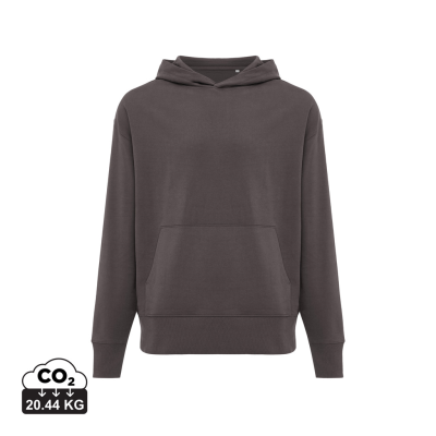 IQONIQ YOHO RECYCLED COTTON RELAXED HOODED HOODY in Anthracite Grey