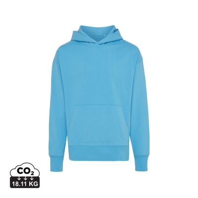 IQONIQ YOHO RECYCLED COTTON RELAXED HOODED HOODY in Tranquil Blue