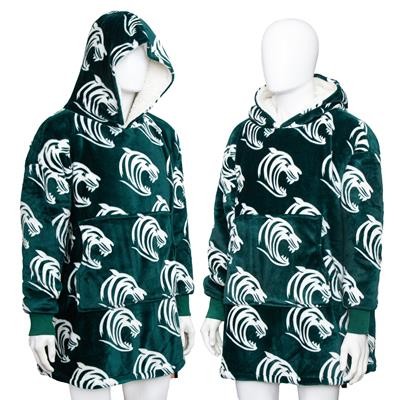 PRINTED SHERPA WEARABLE HOODED HOODY