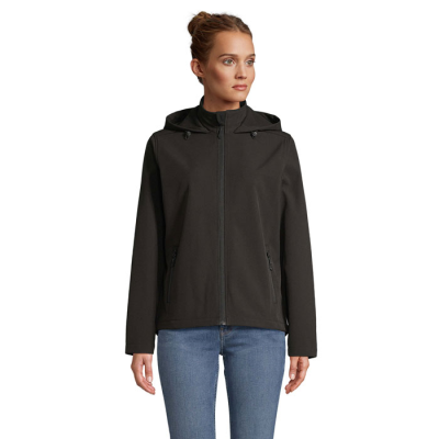 RACE LADIES HOODED HOODY JACKET in Black