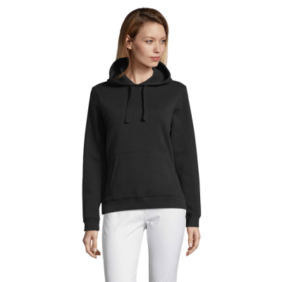 SPENCER LADIES HOODED HOODY SWEAT in Black