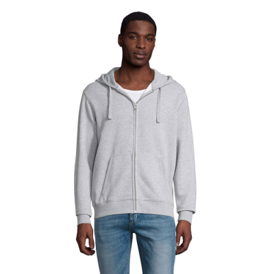 SPIKE MEN ZIP HOODED HOODY SWEAT in Grey