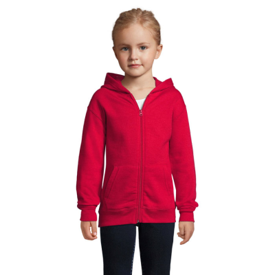 STONE CHILDRENS HOODED HOODY  260G in Red