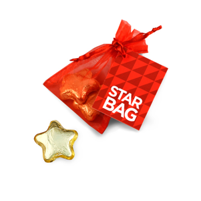 CHOCOLATE STAR ORGANZA BAG, SHINE