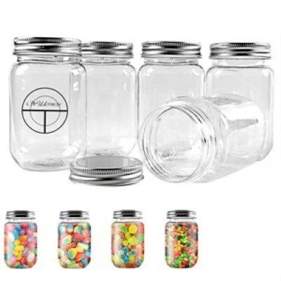 CLEAR TRANSPARENT PLASTIC MASON JAR STYLE CUP