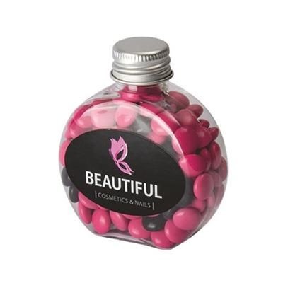 CLEAR TRANSPARENT SWEETS PLASTIC BOTTLE with Silver Lid