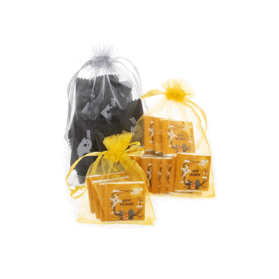 HALLOWEEN ORGANZA GIFT BAGS with Chocolate or Sweets, Eco-friendly
