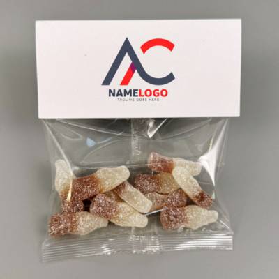 HEADER SWEETS BAG - FIZZY COLA BOTTLES - 40G
