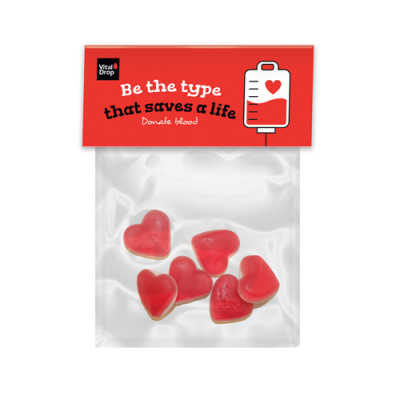 HEART THROBS HEADER BAG WORLD BLOOD DONOR DAY