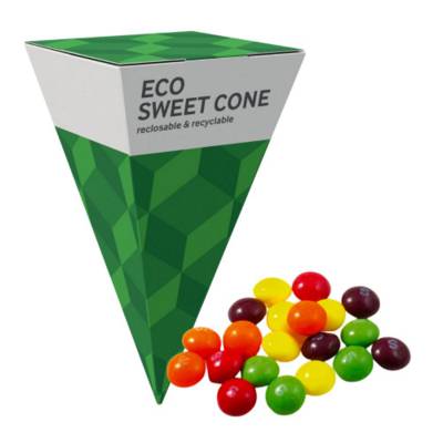 LARGE ECO SWEETS CONE PYRAMID - SKITTLES - 60G