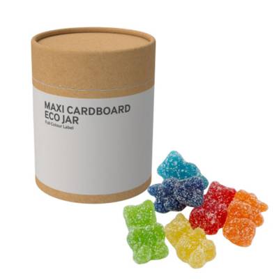 LARGE ECO SWEETS JAR - CARDBOARD CARD TUBE - FIZZY VEGAN BEARS - 60G