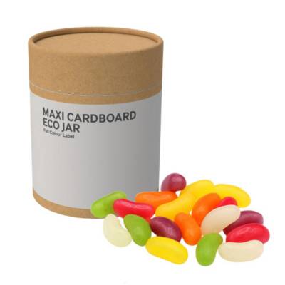 LARGE ECO SWEETS JAR - CARDBOARD CARD TUBE -JELLY BEANS - 60G