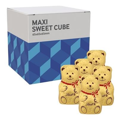 LARGE SWEETS CUBE - LINDT CHOCOLATE TEDDY BEARS - 56G