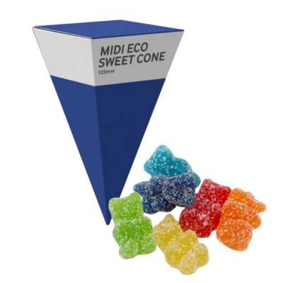 MEDIUM ECO SWEETS CONE PYRAMID - VEGAN FIZZY BEARS - 40G