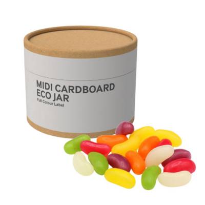 MEDIUM ECO SWEETS JAR - CARDBOARD CARD TUBE - JELLY BEANS - 40G