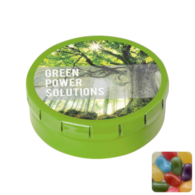 ROUND CLICK TIN with Jelly Beans in Pale Green
