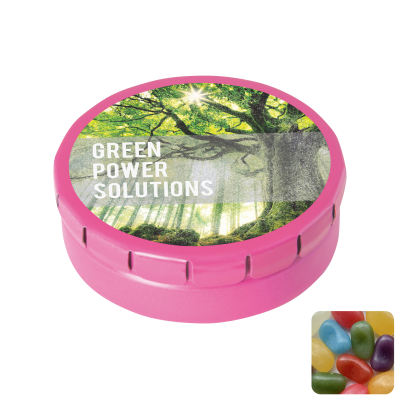 ROUND CLICK TIN with Jelly Beans in Pink
