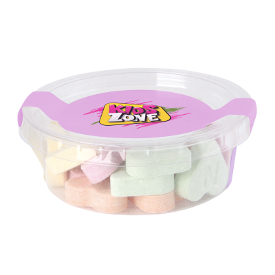 SMALL ECO SWEETS TUB with Fruit Heart Sweets in Neutral