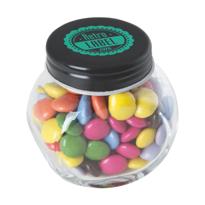 SMALL GLASS JAR with Chocos in Black