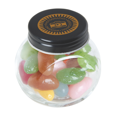 SMALL GLASS JAR with Jelly Beans in Black
