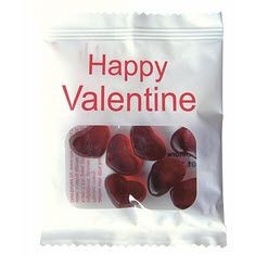 VALENTINES HEART SHAPE HARIBO JELLY SWEETS BAG in Clear Transparent & White
