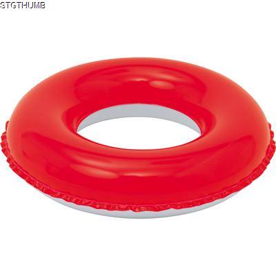 CHILDRENS INFLATABLE PVC SWIMMING RING in Red & White