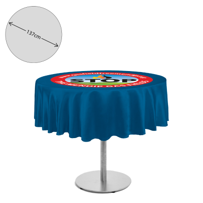 PREMIUM FABRIC TABLE CLOTH - ROUND - 138CM (2FT HIGH TABLE - SHORT DROP)