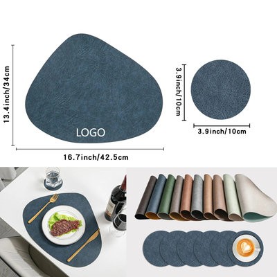 WATER DROPLET SHAPE LEATHER COASTER TABLE WARE MAT