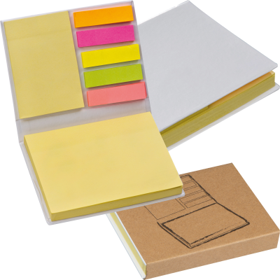 STICKY NOTES PAD & INDEX MARKER in White & Yellow