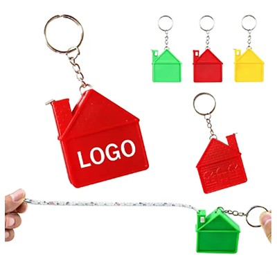 HOUSE-SHAPED TAPE MEASURE with Keyring Chain