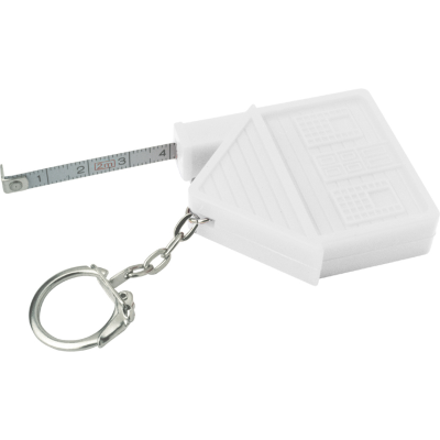HOUSE TAPE MEASURE KEYRING (2M) in White