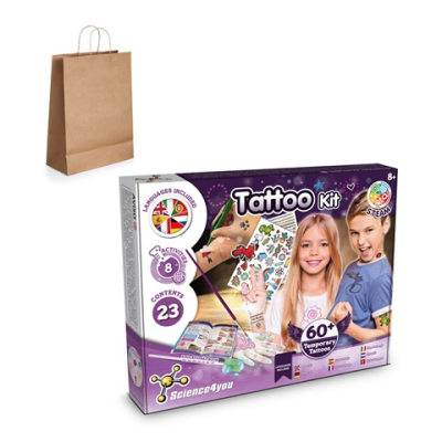 TATTOO FACTORY KIT III EDUCATIONAL GAME SUPPLIED with a Kraft Paper Gift Bag