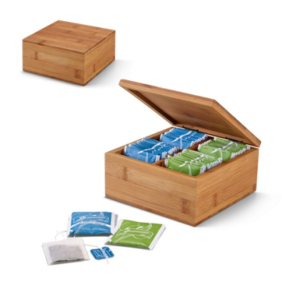 ARNICA BAMBOO TEA BOX with 4 Compartments & Magnet Closure