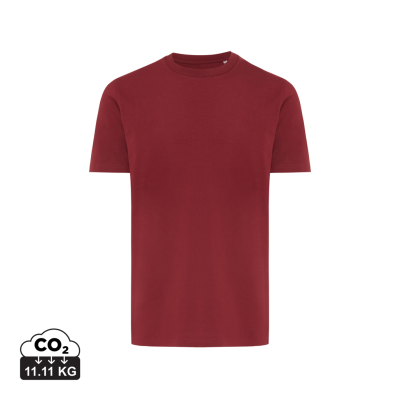 IQONIQ BRETT RECYCLED COTTON TEE SHIRT in Burgundy