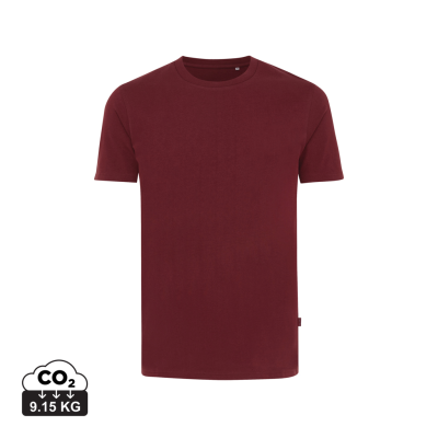 IQONIQ BRYCE RECYCLED COTTON TEE SHIRT in Burgundy