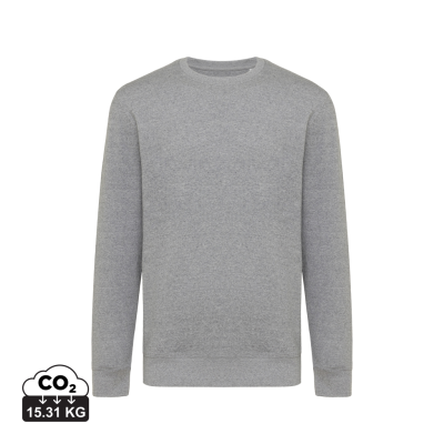 IQONIQ ETOSHA LIGHTWEIGHT RECYCLED COTTON CREW NECK in Light Heather Anthracite Grey