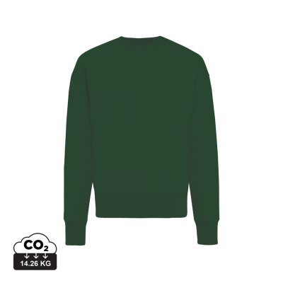 IQONIQ KRUGER RELAXED RECYCLED COTTON CREW NECK in Forest Green