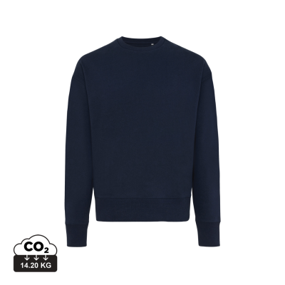 IQONIQ KRUGER RELAXED RECYCLED COTTON CREW NECK in Navy
