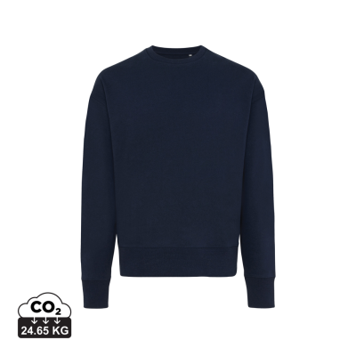 IQONIQ KRUGER RELAXED RECYCLED COTTON CREW NECK in Navy