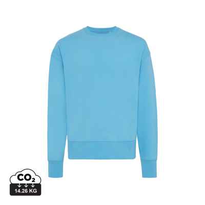 IQONIQ KRUGER RELAXED RECYCLED COTTON CREW NECK in Tranquil Blue