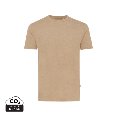IQONIQ MANUEL RECYCLED COTTON TEE SHIRT UNDYED in Heather Brown