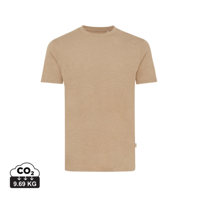 IQONIQ MANUEL RECYCLED COTTON TEE SHIRT UNDYED in Heather Brown
