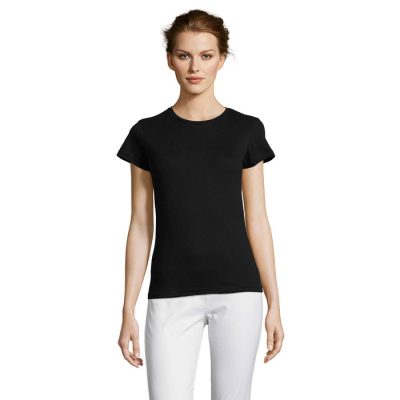MISS LADIES TEE SHIRT 150G in Black