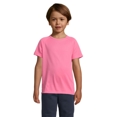 SPORTY CHILDRENS TEE SHIRT 140G in Pink