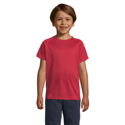 SPORTY CHILDRENS TEE SHIRT 140G in Red