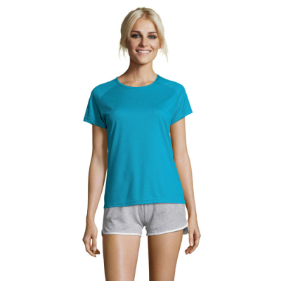 SPORTY LADIES TEE SHIRT POLYES in Blue