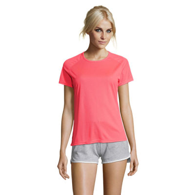 SPORTY LADIES TEE SHIRT POLYES in Pink