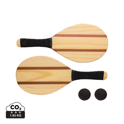 WOOD FRESCOBOL TENNIS SET in Brown